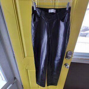 ABERCROMBIE AND FITCH BLACK FAUX LEATHER LADIE'S PANTS SIZE 4/27 GOOD CONDITION